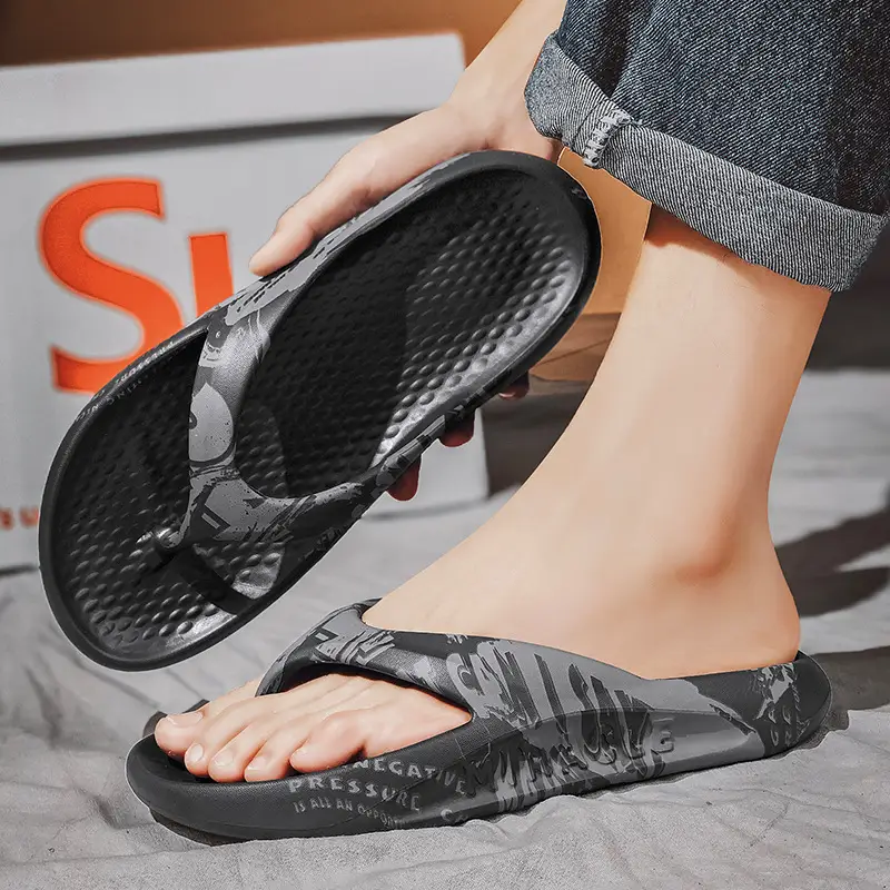 Men's 2025 Black Anti-Odor Flip Flops