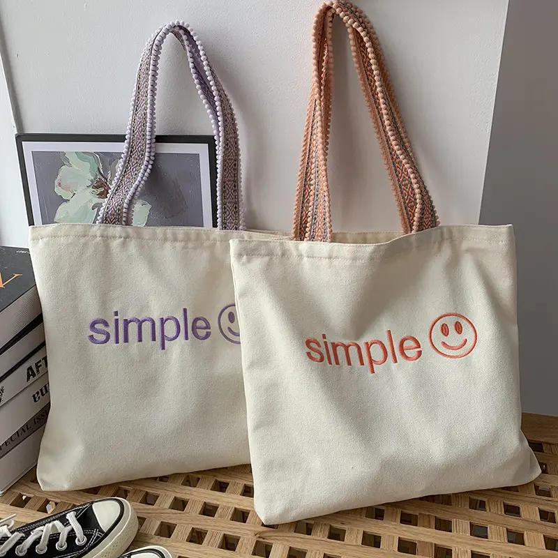 New Arrival Embroidered Canvas Bag Women's One-Shoulder Japanese Style - Image 5