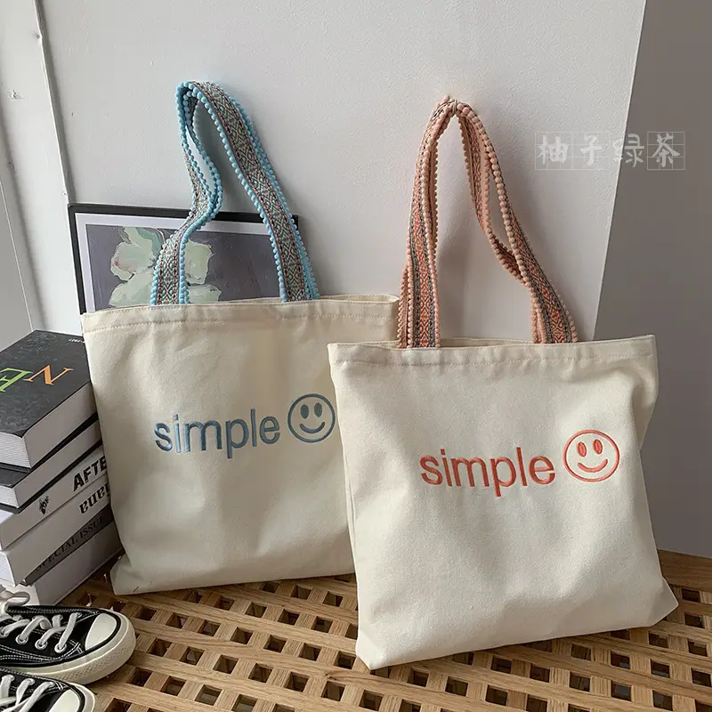 New Arrival Embroidered Canvas Bag Women's One-Shoulder Japanese Style — feature 12