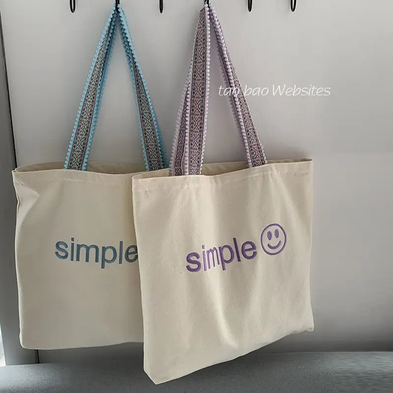 New Arrival Embroidered Canvas Bag Women's One-Shoulder Japanese Style — feature 15