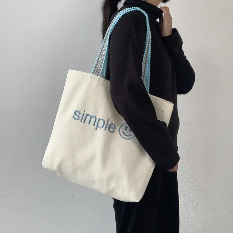 New Arrival Embroidered Canvas Bag Women's One-Shoulder Japanese Style — feature 26