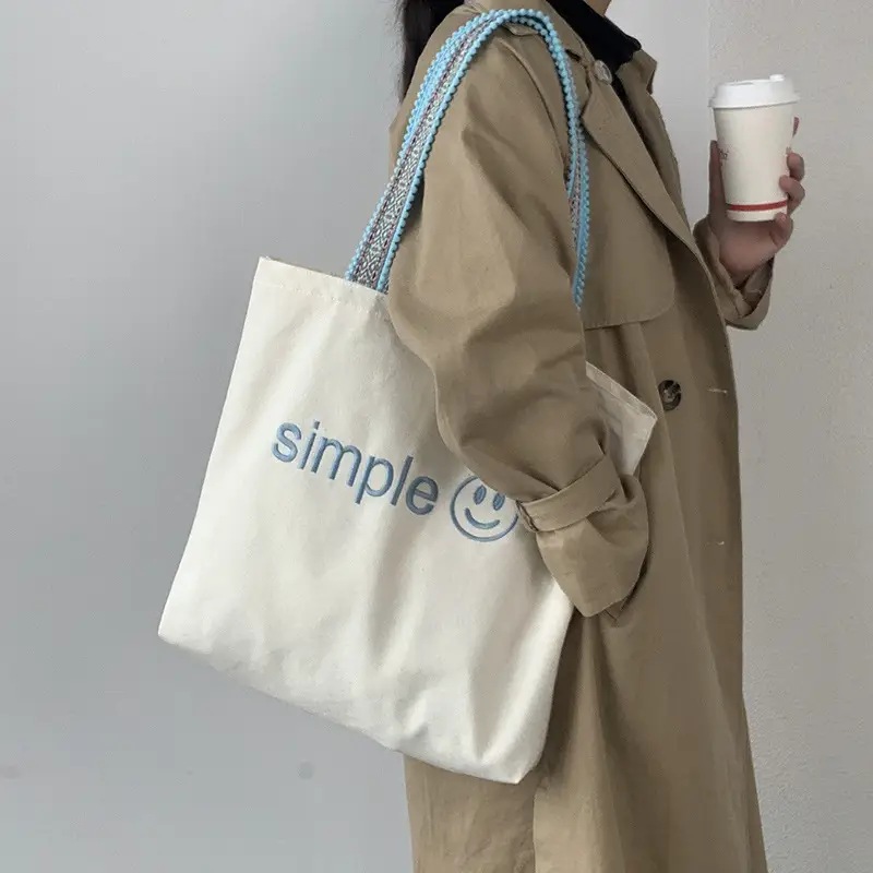 New Arrival Embroidered Canvas Bag Women's One-Shoulder Japanese Style — feature 28