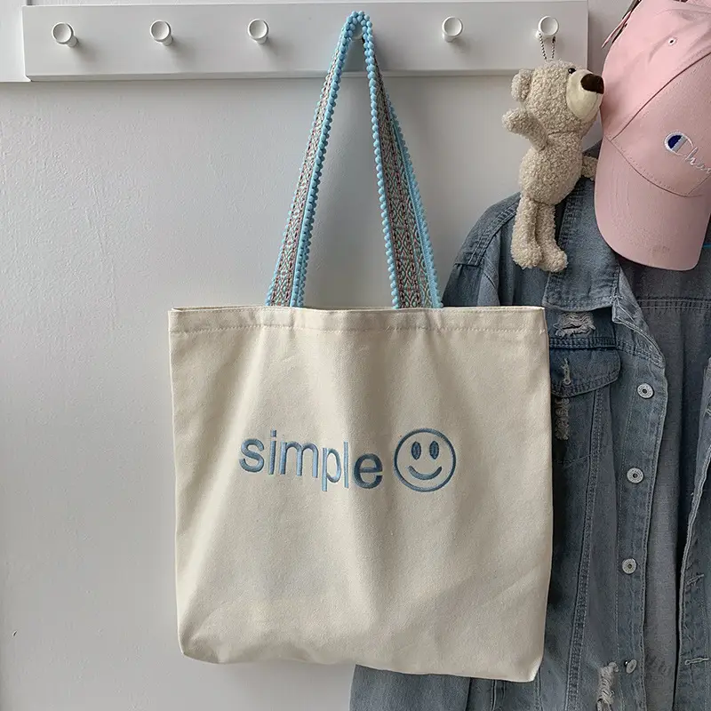 New Arrival Embroidered Canvas Bag Women's One-Shoulder Japanese Style — feature 29