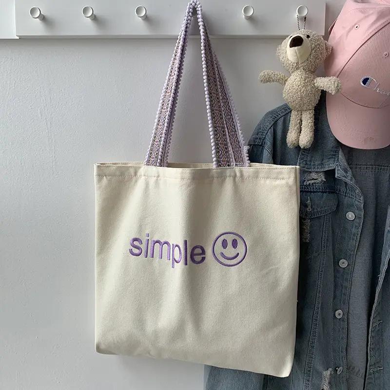 New Arrival Embroidered Canvas Bag Women's One-Shoulder Japanese Style — feature 31