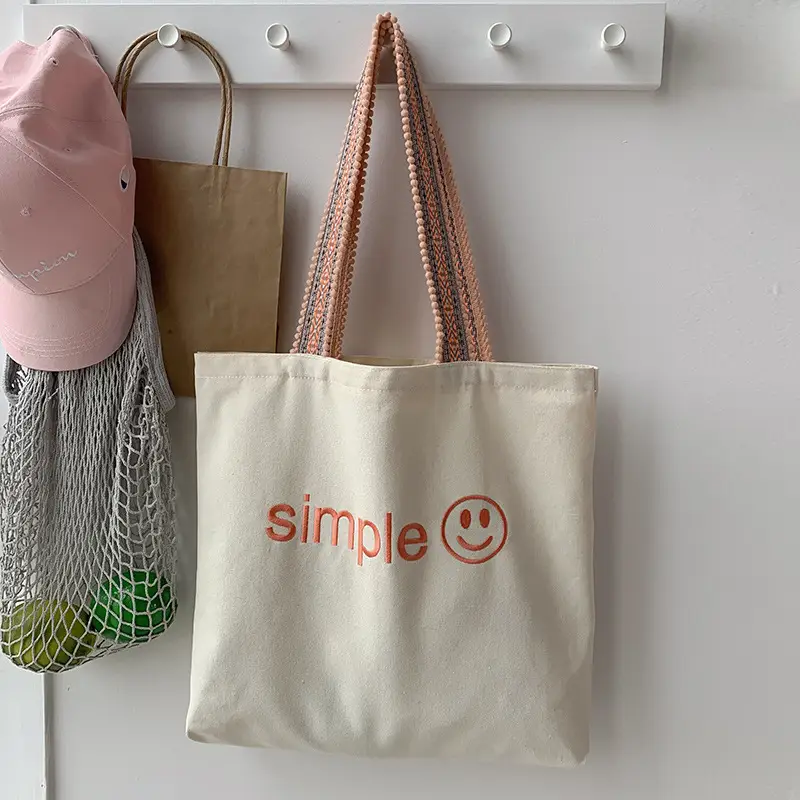 New Arrival Embroidered Canvas Bag Women's One-Shoulder Japanese Style — feature 32