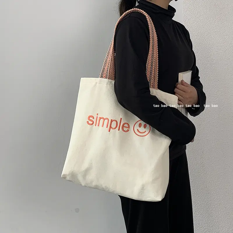New Arrival Embroidered Canvas Bag Women's One-Shoulder Japanese Style — feature 4