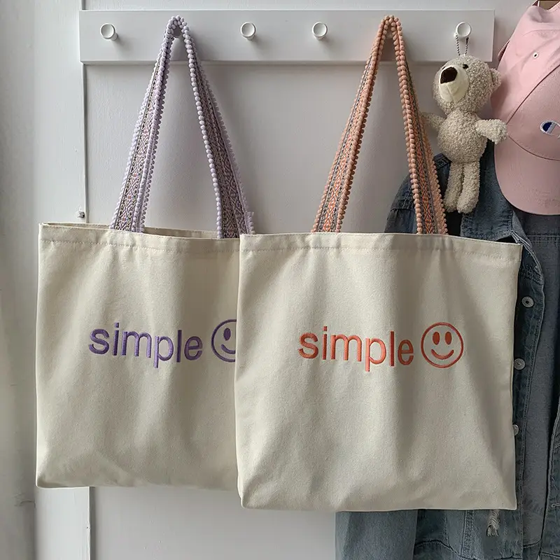 New Arrival Embroidered Canvas Bag Women's One-Shoulder Japanese Style — feature 9