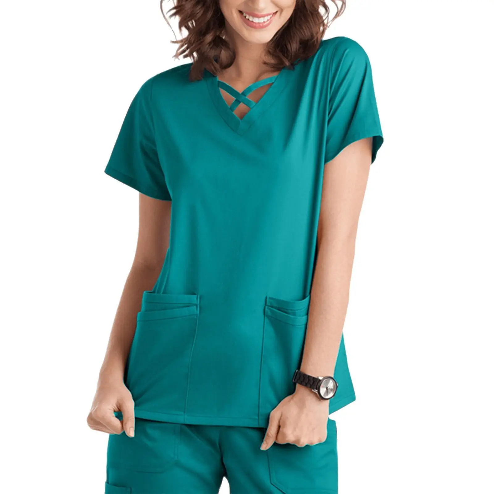 Nurse Short Sleeve T Shirt Black Work Top - Image 22