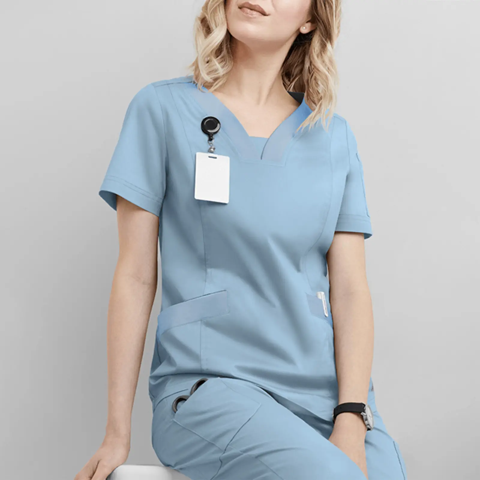 Nurse Short Sleeve T Shirt Black Work Top - Image 16
