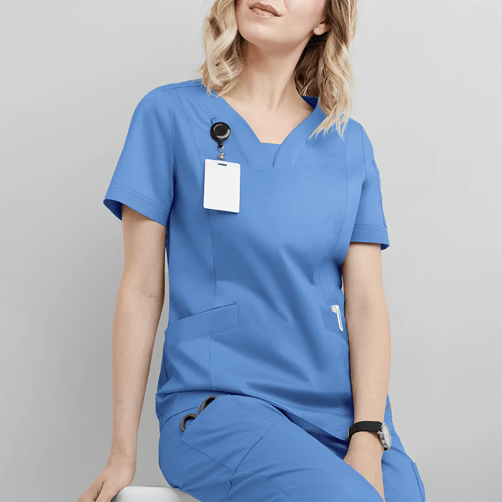 Nurse Short Sleeve T Shirt Black Work Top - Image 17
