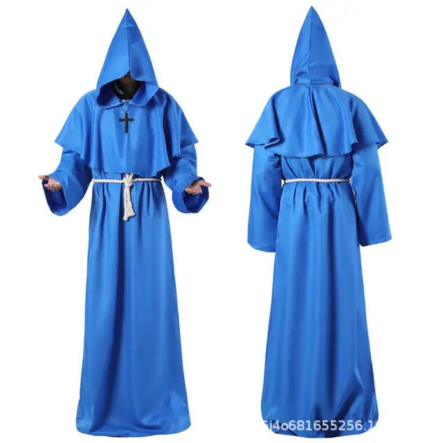 Medieval White Monk Costume Wizard Priest Cosplay - Image 6