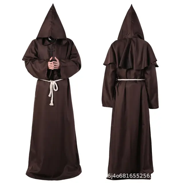 Medieval White Monk Costume Wizard Priest Cosplay - Image 7