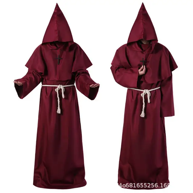 Medieval White Monk Costume Wizard Priest Cosplay - Image 2
