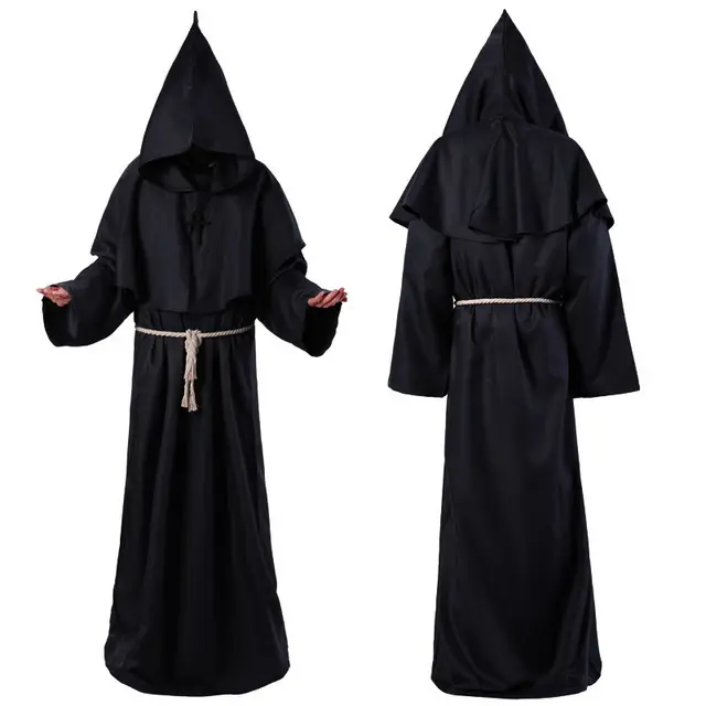 Medieval White Monk Costume Wizard Priest Cosplay - Image 5
