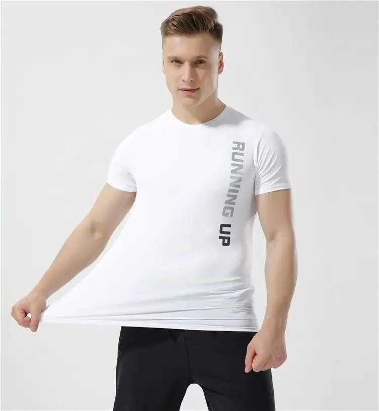 Men Running Black Running T-Shirt 8088 - Image 2