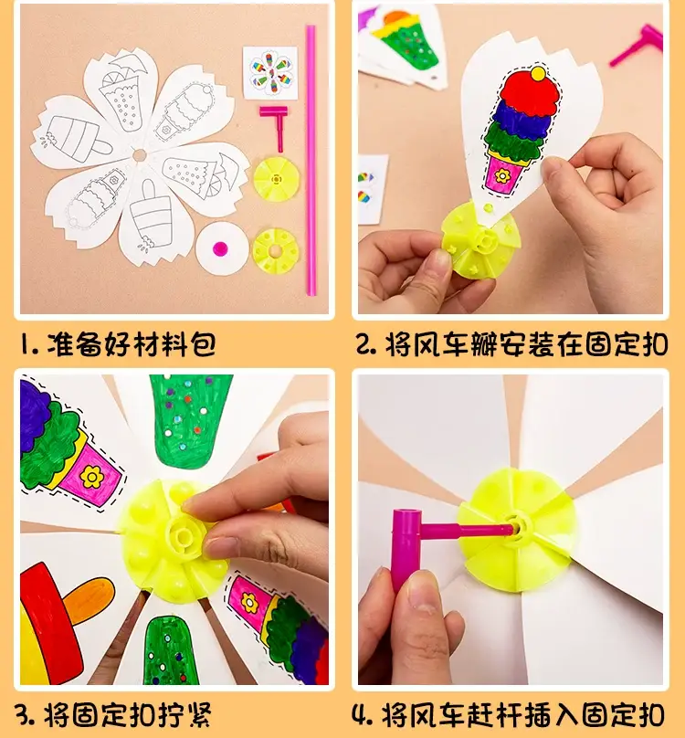Kids Windmill Painting Toy for Kids Outdoor Art Craft — feature 8