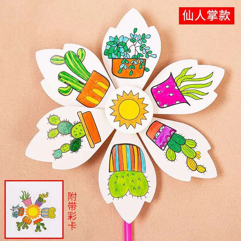 Kids Windmill Painting Toy for Kids Outdoor Art Craft - Image 4