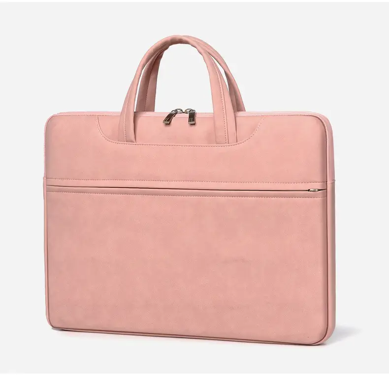 Grey PU Leather Laptop Bag Women Tablet iPad Protective Bag Lightweight Shoulder Bag — feature 24
