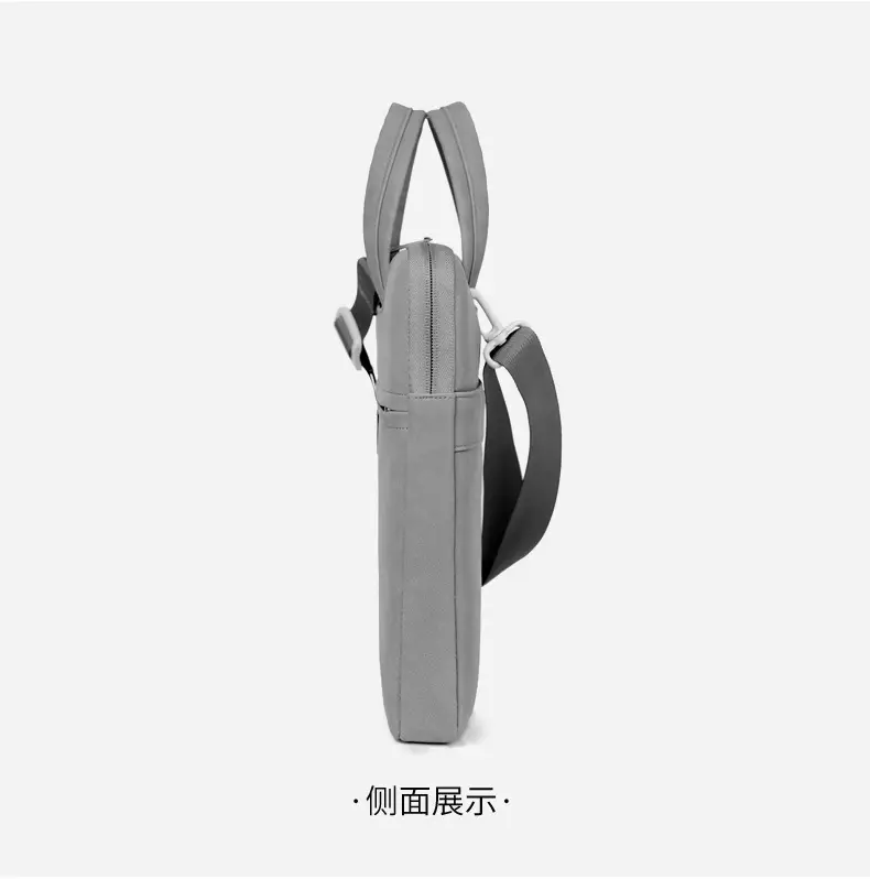 Grey PU Leather Laptop Bag Women Tablet iPad Protective Bag Lightweight Shoulder Bag — feature 29