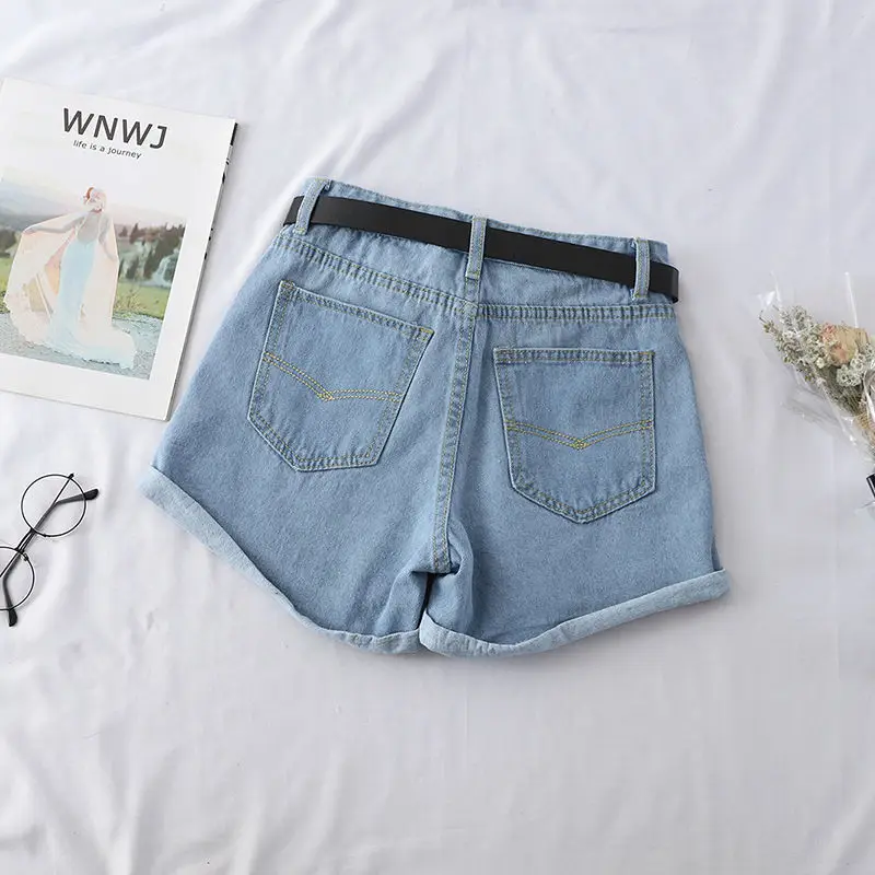 Women Denim Shorts High Waist Curled Summer Style - Image 6