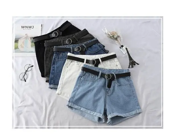 Women Denim Shorts High Waist Curled Summer Style — feature 1