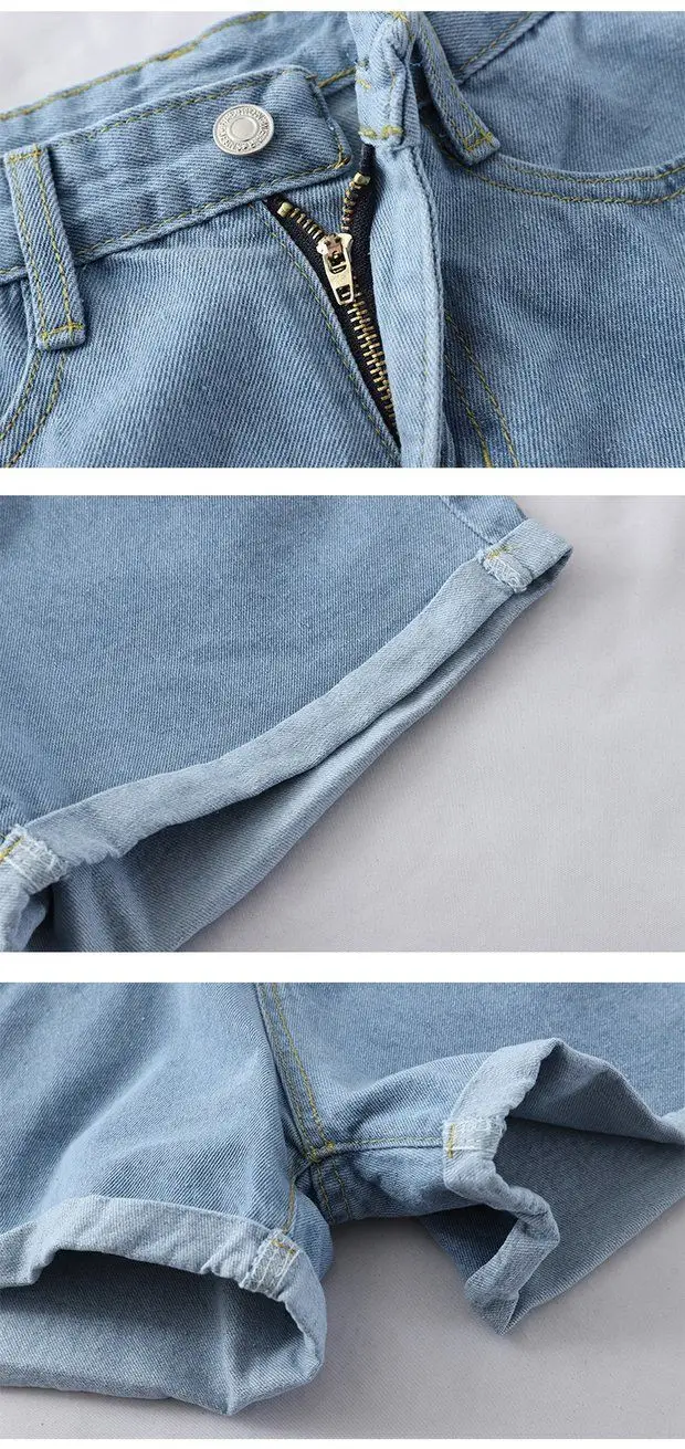 Women Denim Shorts High Waist Curled Summer Style — feature 8