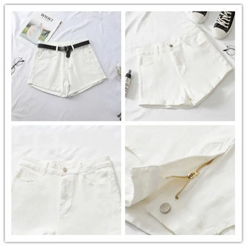 Women Denim Shorts High Waist Curled Summer Style - Image 2