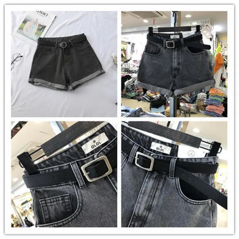 Women Denim Shorts High Waist Curled Summer Style - Image 4