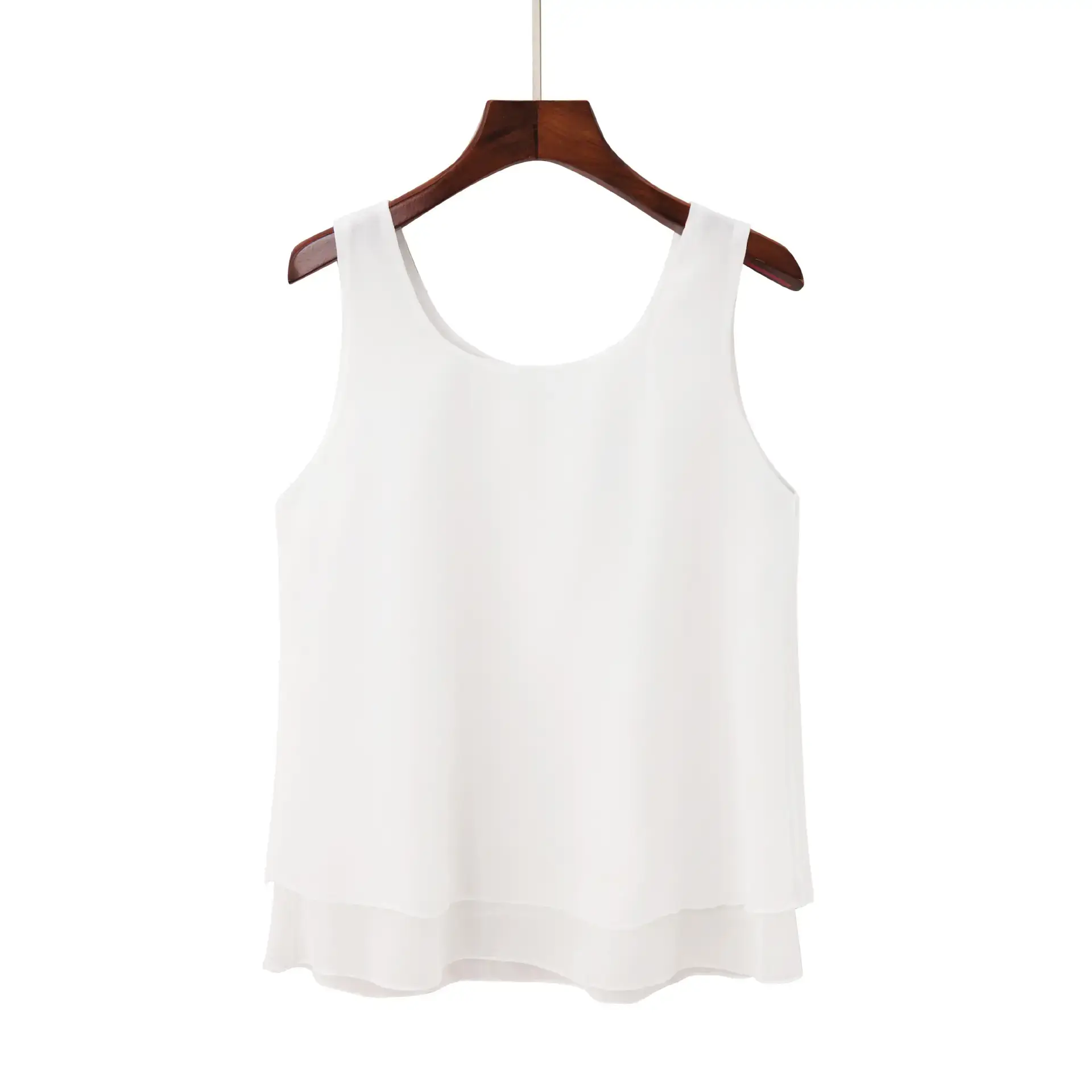 2025 Spring Chiffon Vest Fat Girl Fake Two-Piece Loose Camisole