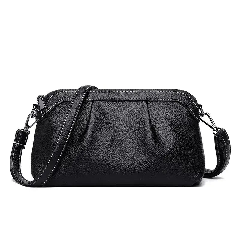 Black Crossbody Bag for Women Korean Style Soft Leather - Image 9