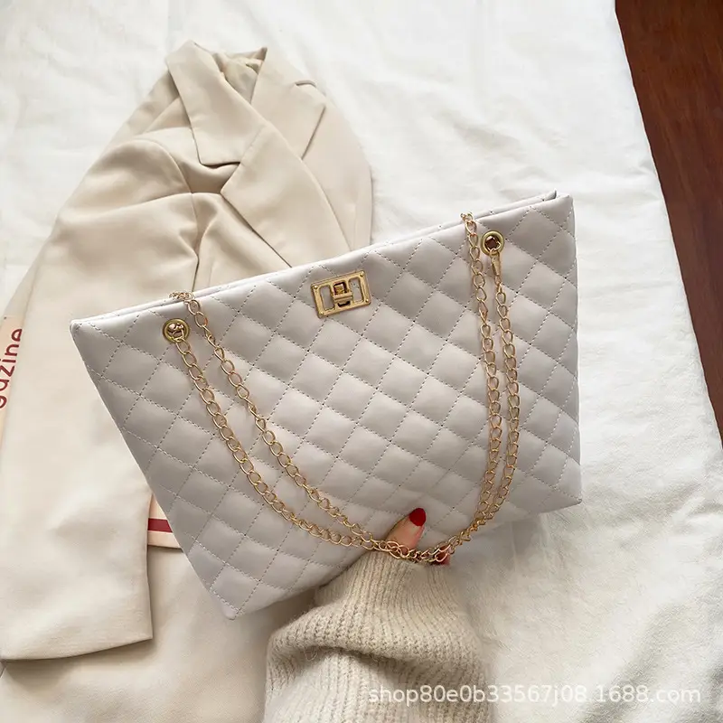 Korean Style Pink Quilted Shoulder Crossbody Bag