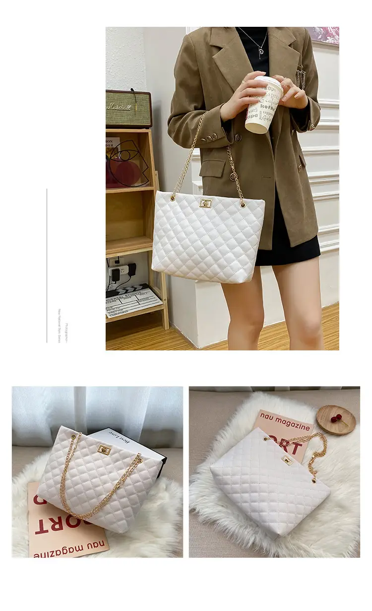 Korean Style Pink Quilted Shoulder Crossbody Bag — feature 15