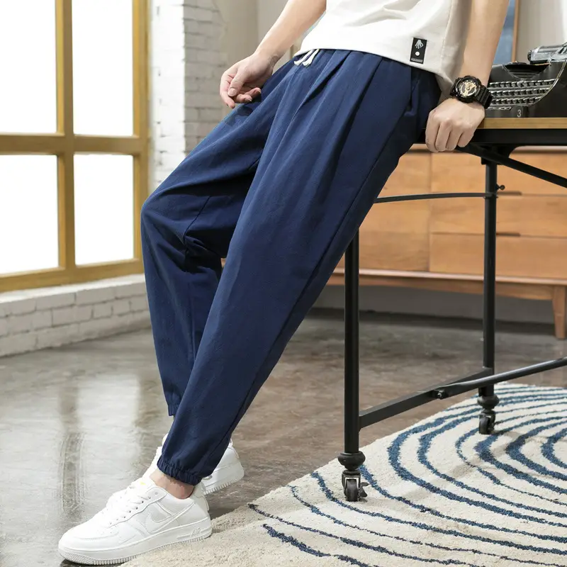 Men Linen Casual Pants Loose Fit Sports Pants - Image 10