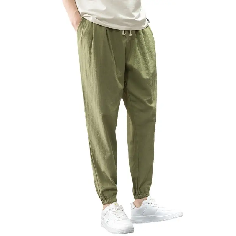Men Linen Casual Pants Loose Fit Sports Pants - Image 11