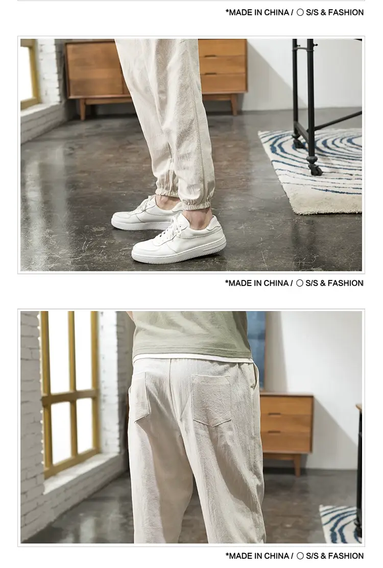 Men Linen Casual Pants Loose Fit Sports Pants — feature 21