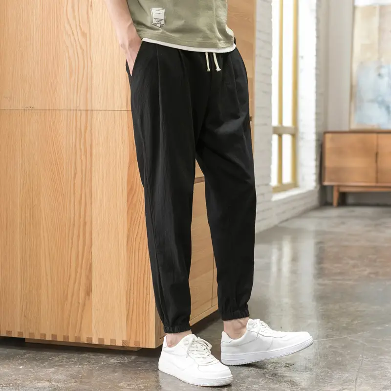 Men Linen Casual Pants Loose Fit Sports Pants - Image 4