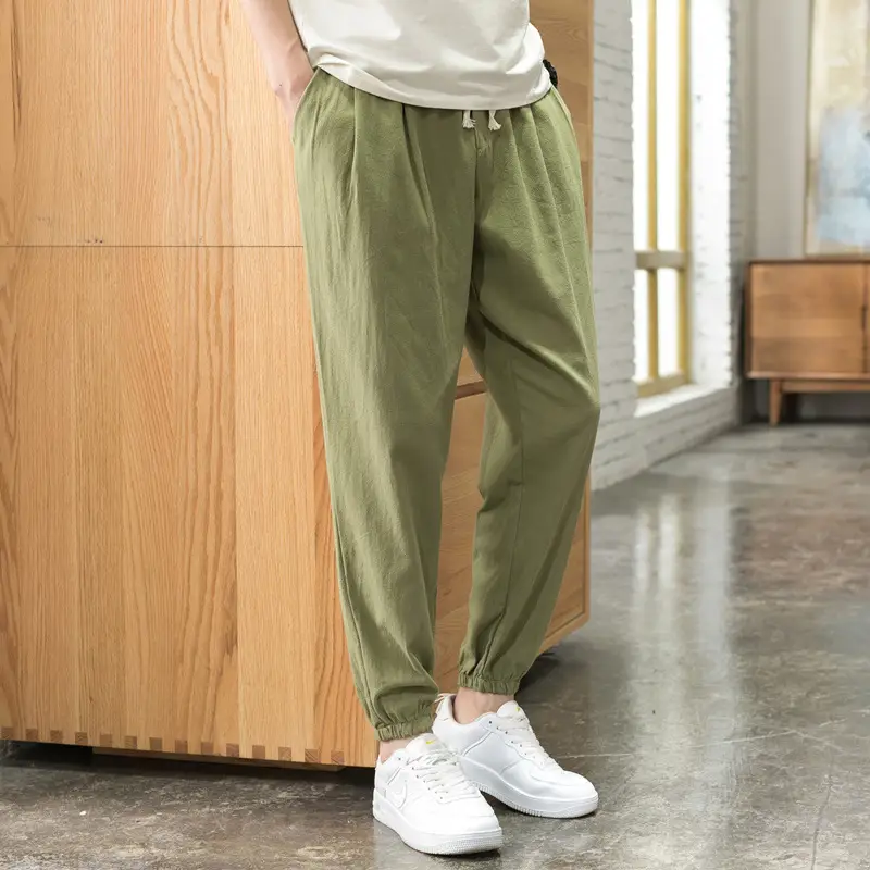 Men Linen Casual Pants Loose Fit Sports Pants - Image 5