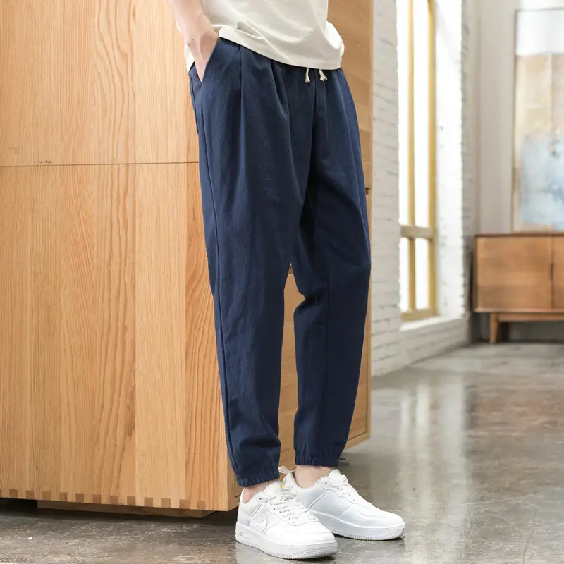 Men Linen Casual Pants Loose Fit Sports Pants - Image 6