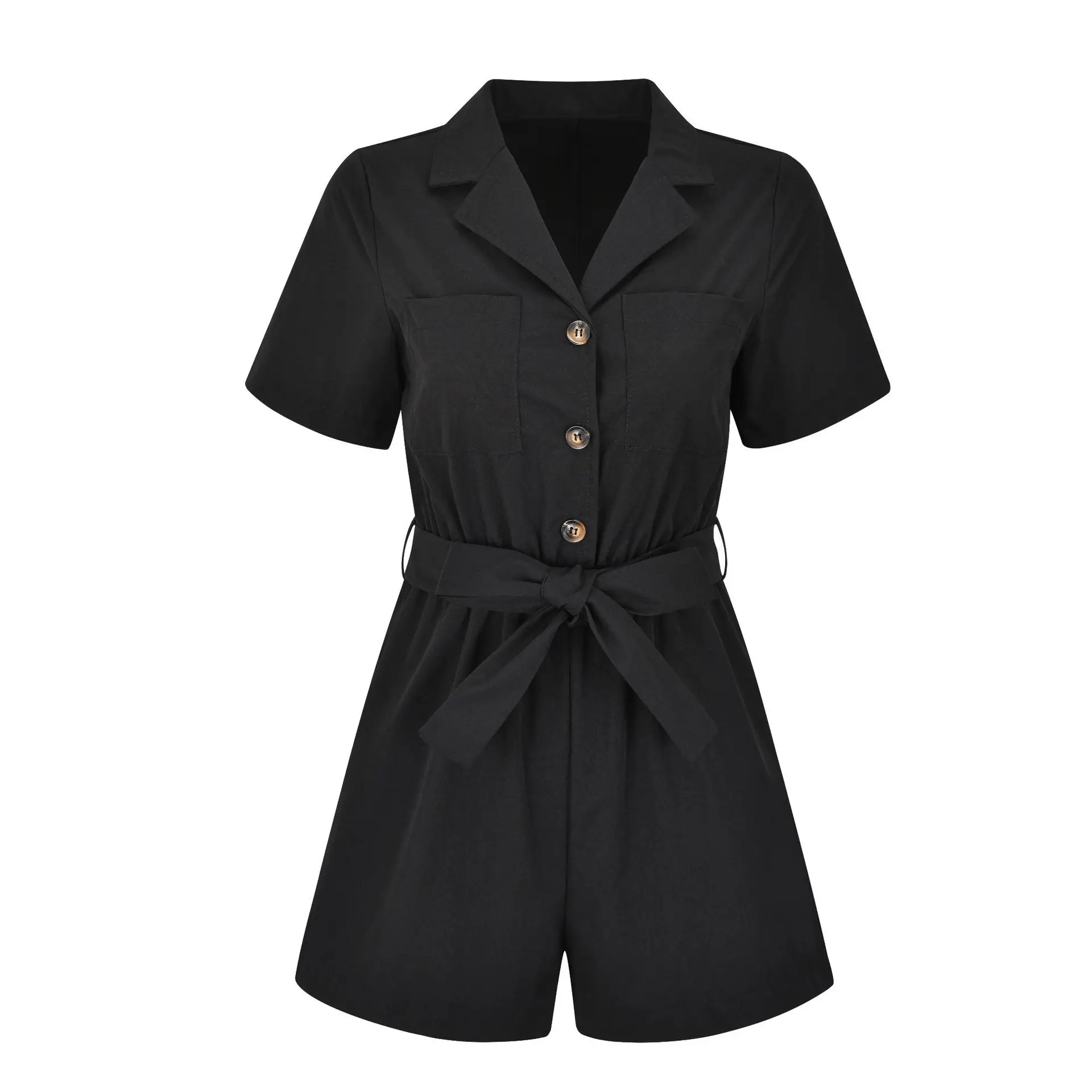 Women's Belted Shorts Set Summer Casual Belted Shorts