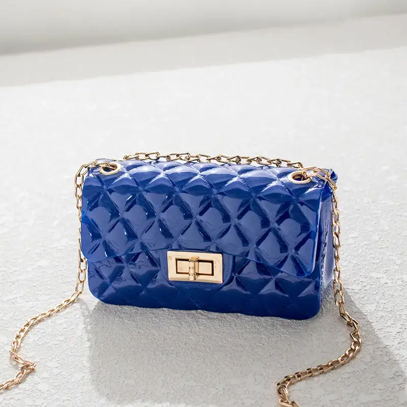 Women's Crossbody Bags Set Black Blue Green Diamond Lattice Chain - Image 3