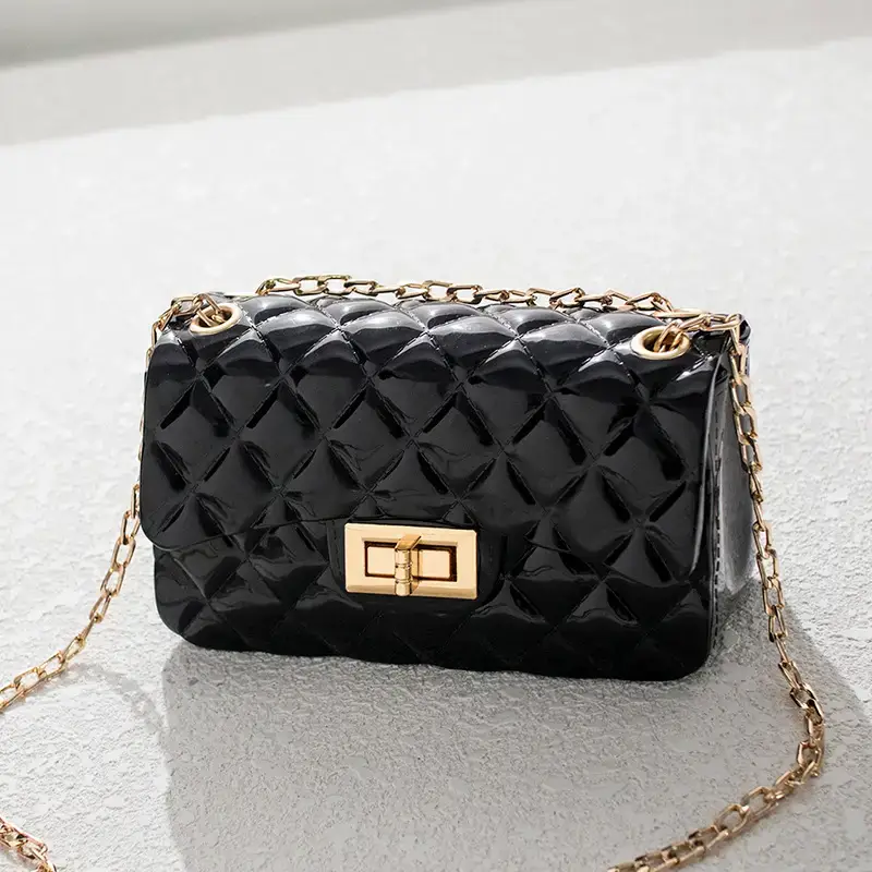 Women's Crossbody Bags Set Black Blue Green Diamond Lattice Chain - Image 4
