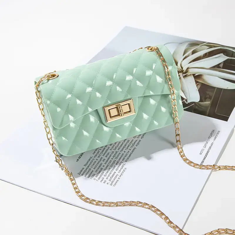 Women's Crossbody Bags Set Black Blue Green Diamond Lattice Chain - Image 5