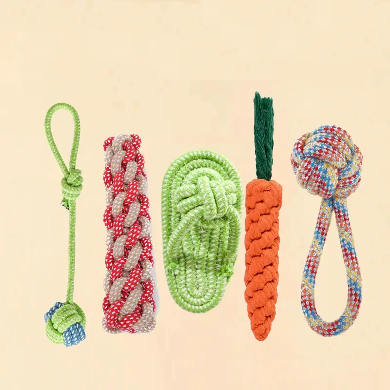 Pet Dog Toys and Supplies Frisbee Pet Ball Puppy Toy Bite-Resistant Rope Knot Self-Pleasure Carrot Teething Toy