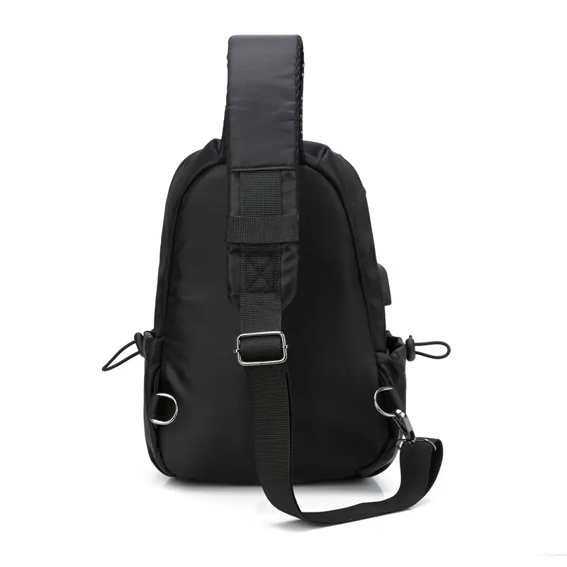 Men's Black Crossbody Shoulder Bag Large Capacity Pleated Fashion - Image 5