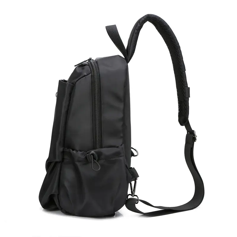 Men's Black Crossbody Shoulder Bag Large Capacity Pleated Fashion - Image 6