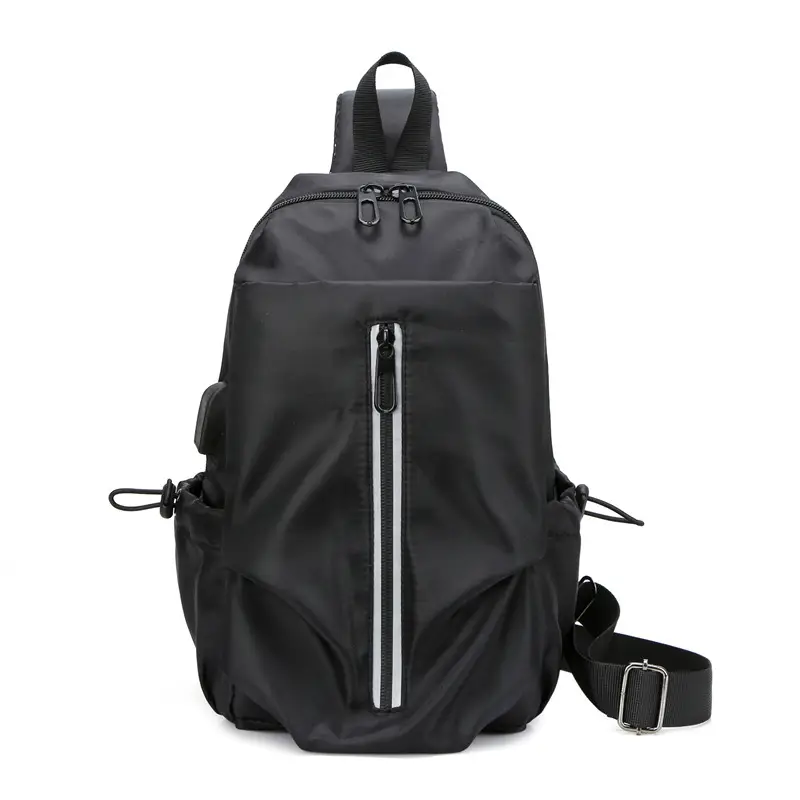 Men's Black Crossbody Shoulder Bag Large Capacity Pleated Fashion - Image 2