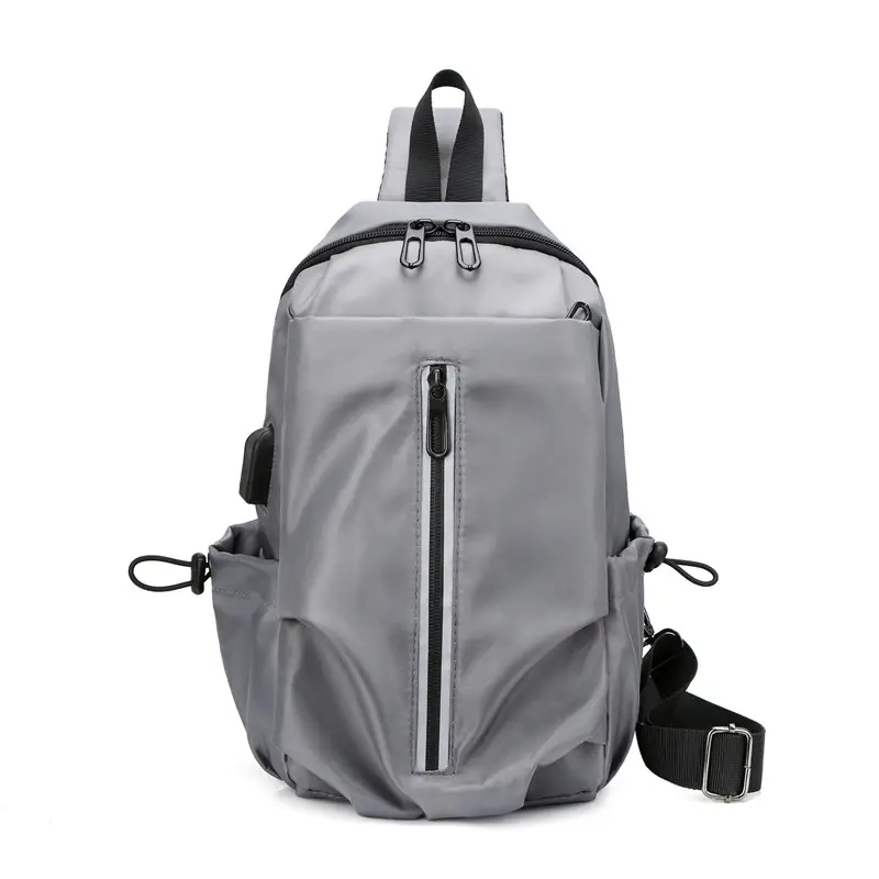 Men's Black Crossbody Shoulder Bag Large Capacity Pleated Fashion - Image 3