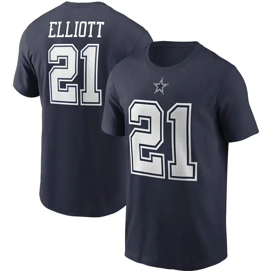 Men Navy Blue 21 T-Shirt Cross Border Sports Casual - Image 12