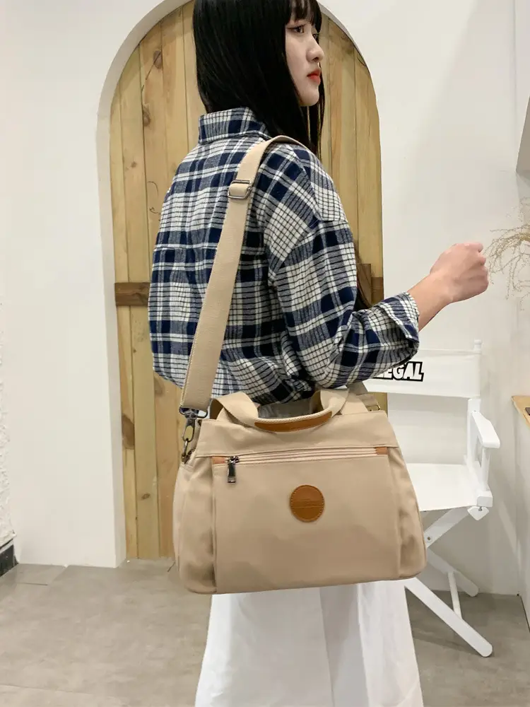 Beige Crossbody Bag for Women with 2 Compartments - Image 7