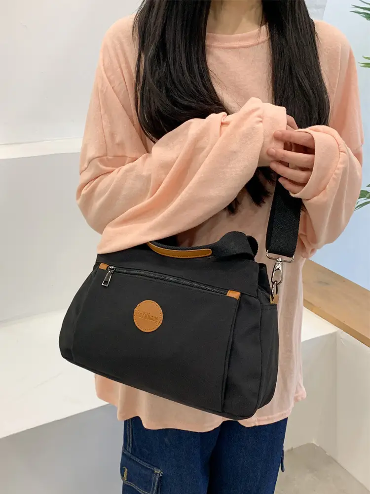 Beige Crossbody Bag for Women with 2 Compartments - Image 8